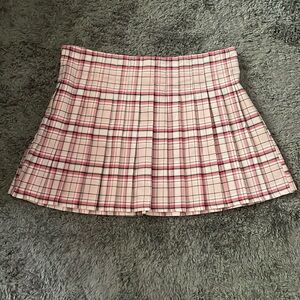 No Boundaries- Pink plaid pleated skirt 3XL(21)